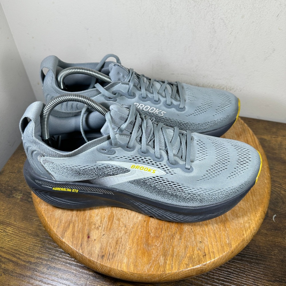 Brooks Adrenaline GTS 25 Mens Running Shoes Grey Yellow 11 Narrow 1104541B044